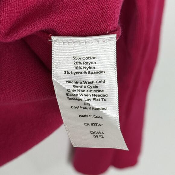 Talbots Sweater Womens Large Pink Turtleneck Pullover Long Sleeve Stretch Knit - Picture 4 of 7